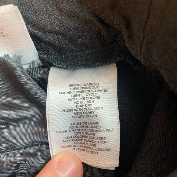 Anne Klein dress pants women’s size 8 textured black flat front chino - Picture 5 of 10